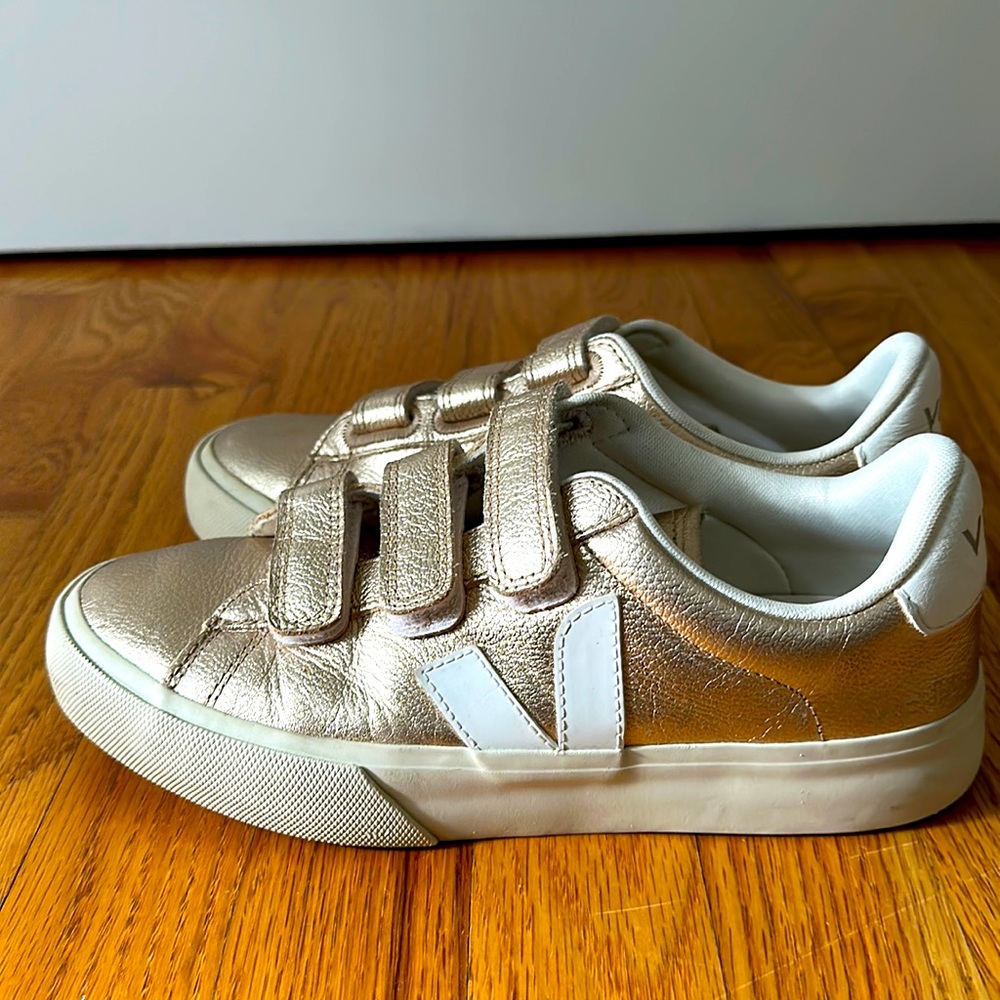 Veja gold foil Velcro sneakers